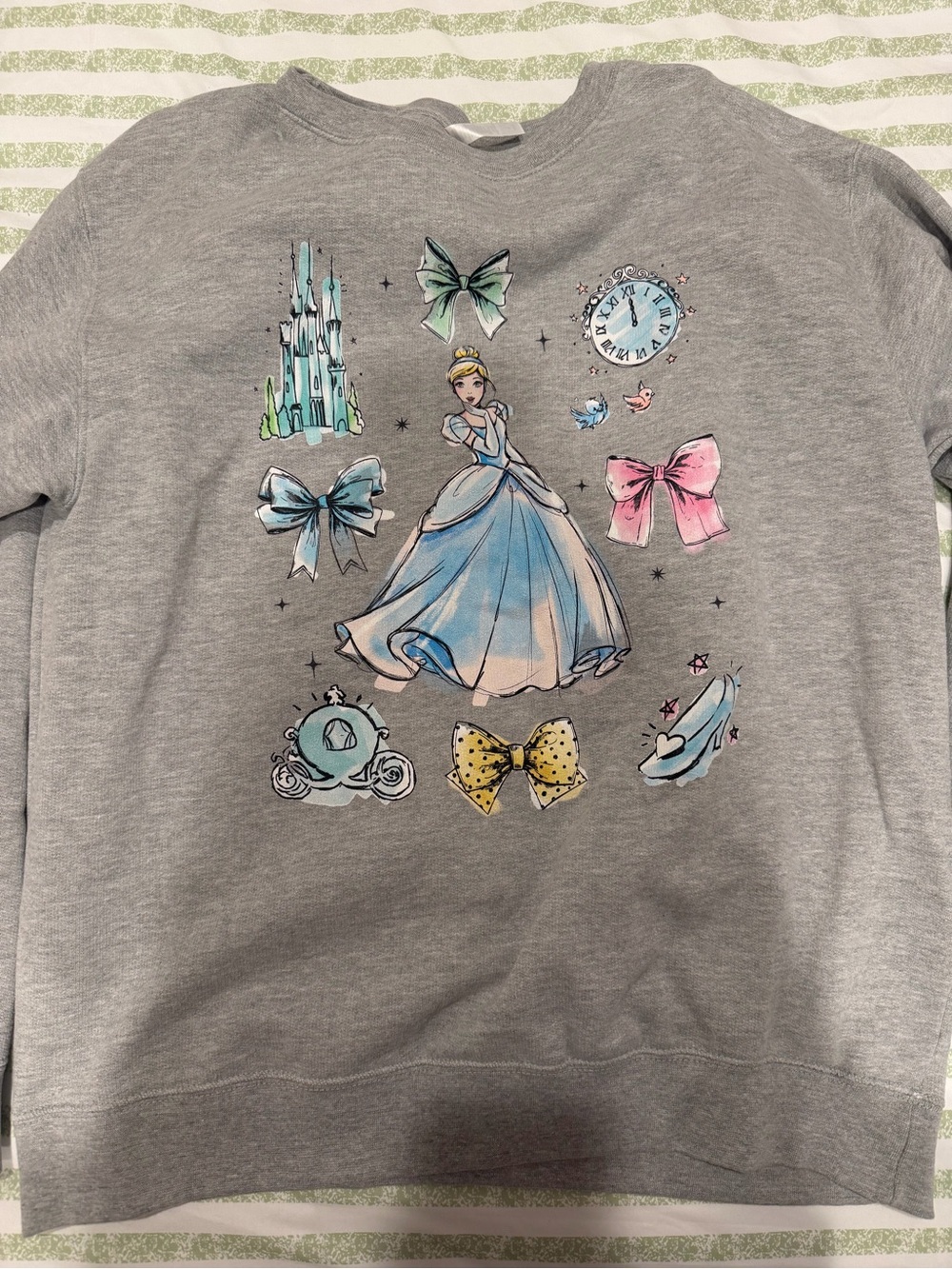 Disney Gray Cinderella Graphic Sweatshirt with Pastel Accents